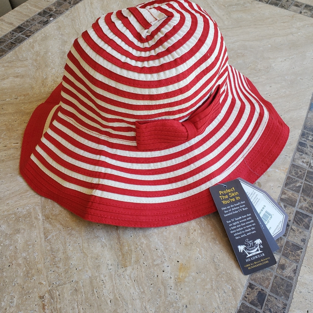 Red and white striped hat